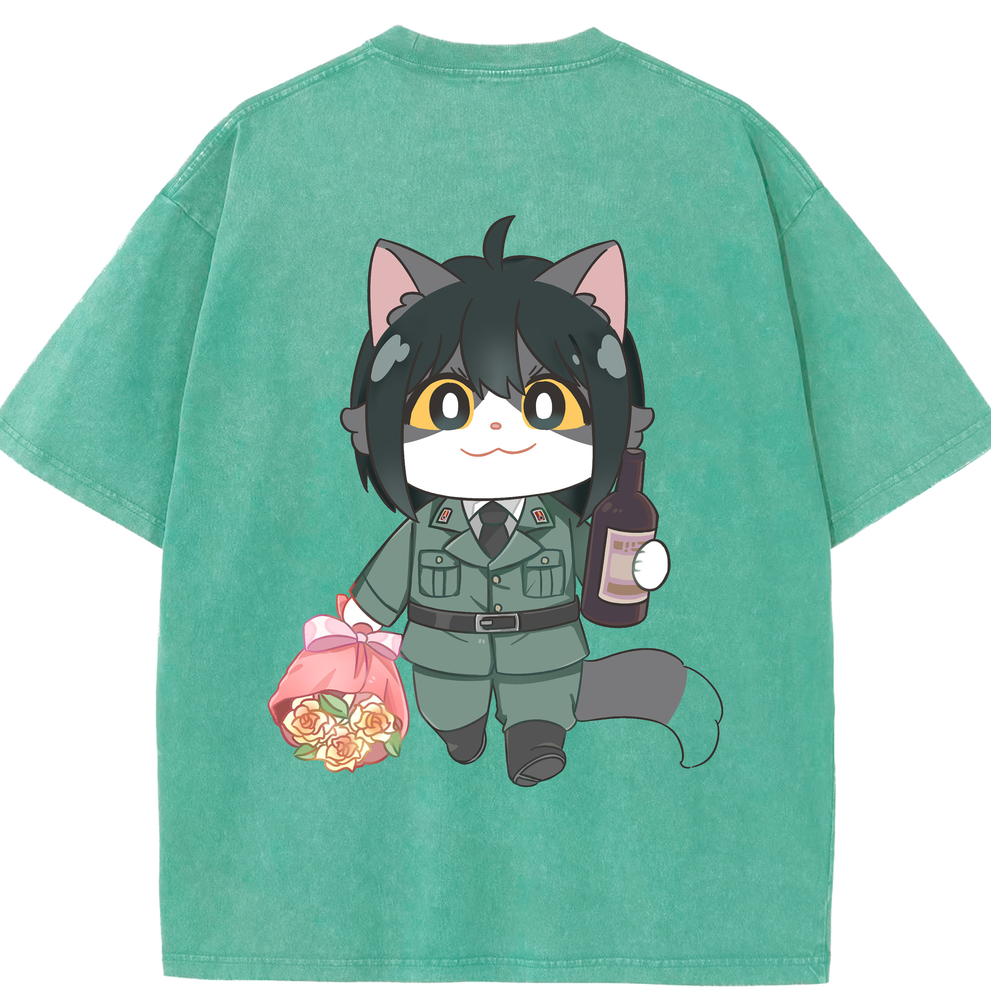 （画像用） SPY×FAMILY间谍家家酒 綿100% ヴィンテージ風 半袖Tシャツ（背面プリント）